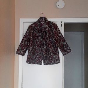 Womens jacket by Analogy beautiful fall hues wine, black and gray white💖